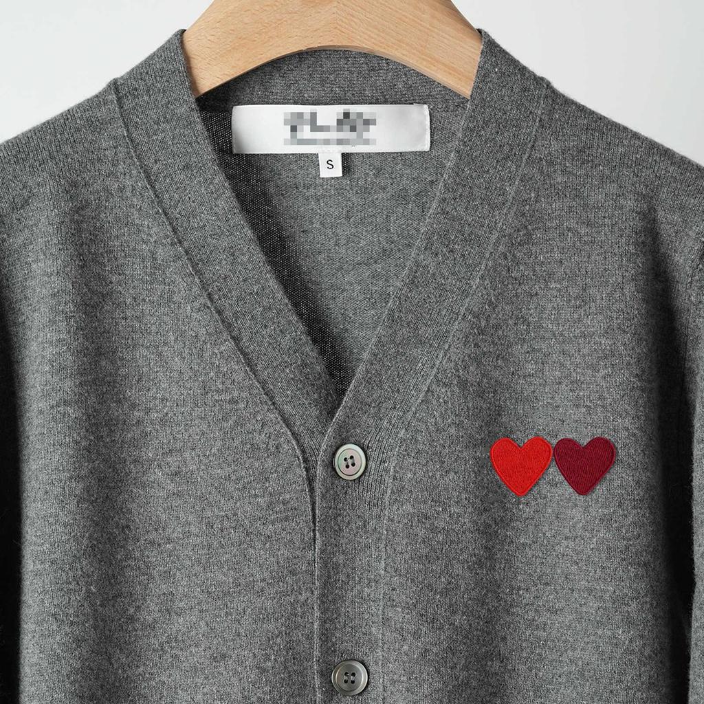 Japanese Double Heart V-neck Wool Cardigan - Loose, Versatile Knitwear Sweater