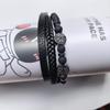 Men's Multi-layer Handwoven Leather Bracelet with Natural Stone Hematite