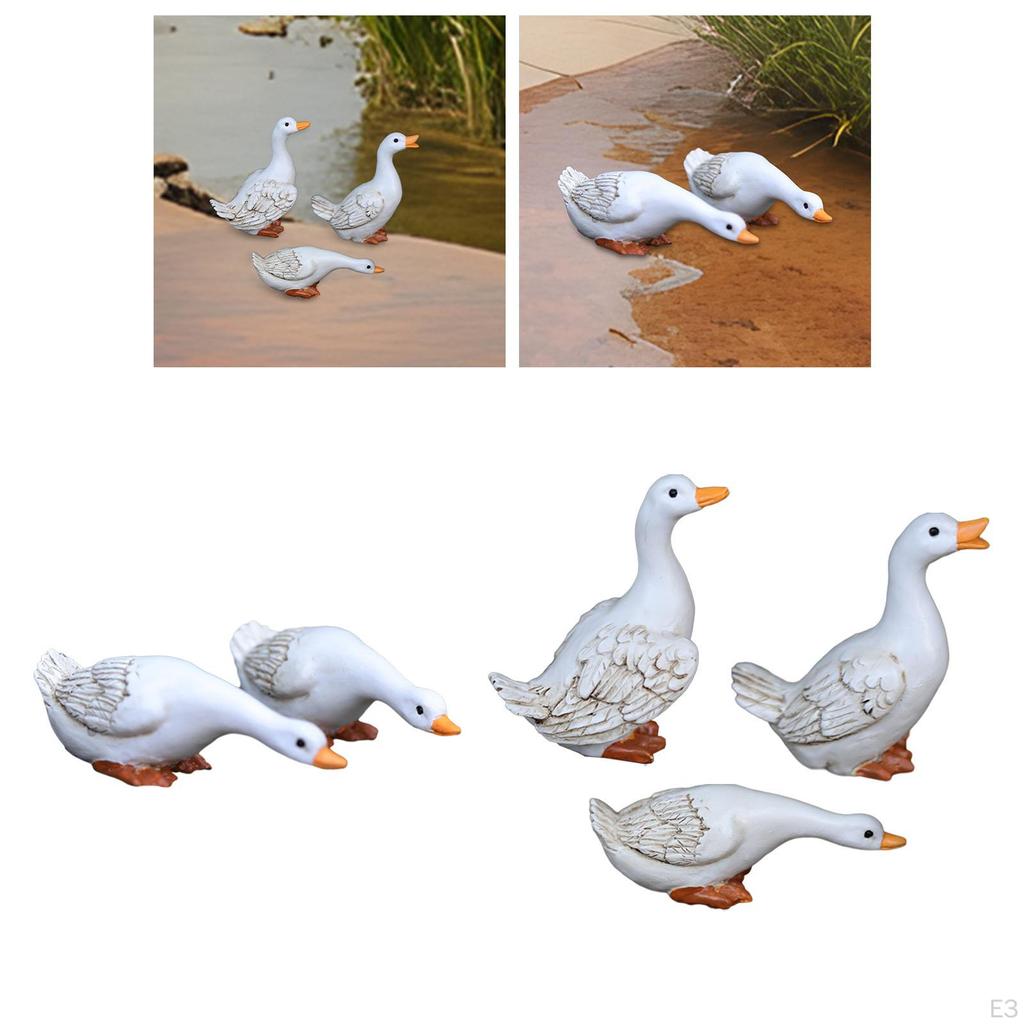 Cute Duck Resin Garden Statue Backyard Pond Ducks Decoration Crafts Animal Figurine Outdoor