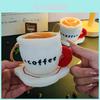 Porte-clés Tasse à Café en Peluche avec Design Dessin Animé Pour Cadeaux et Décoration de Sac