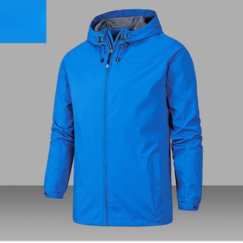Cienka, wiosenna i jesienna, jednowarstwowa, męska kurtka typu hardshell, wiatroszczelna, wodoodporna, czterosezonowa, odzież górska z nadrukiem