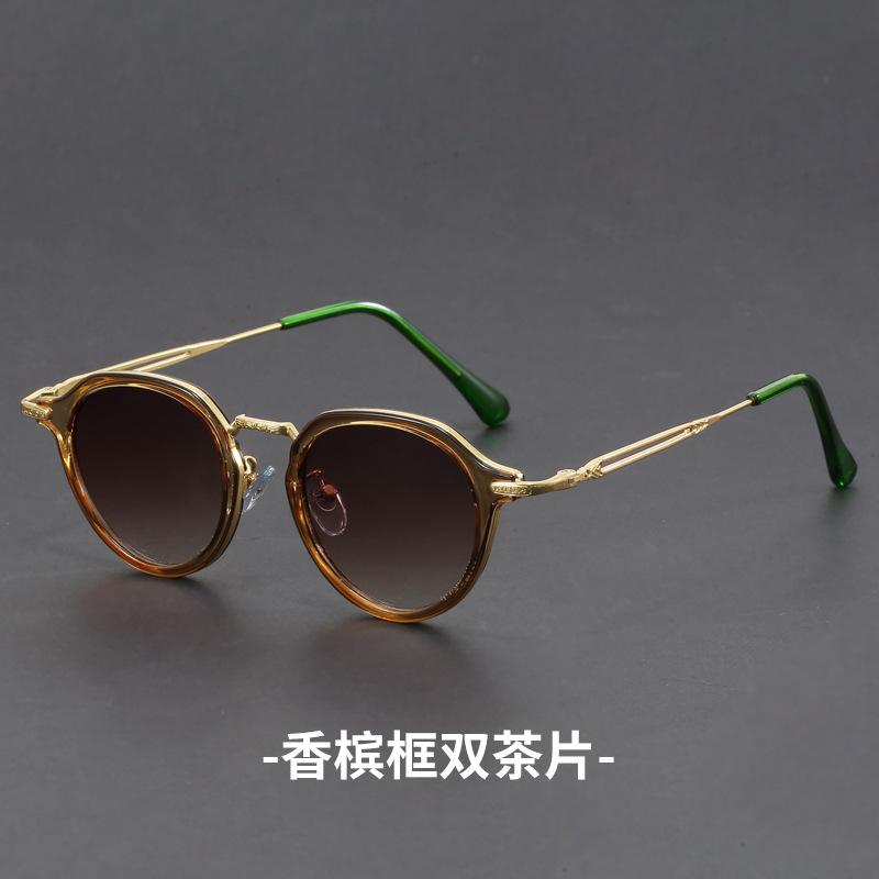 Retro Geometric Round Frame Men Women Sunglasses Fashion Steampunk Metal Sun Glasses  New Trendy Design Shades Uv400