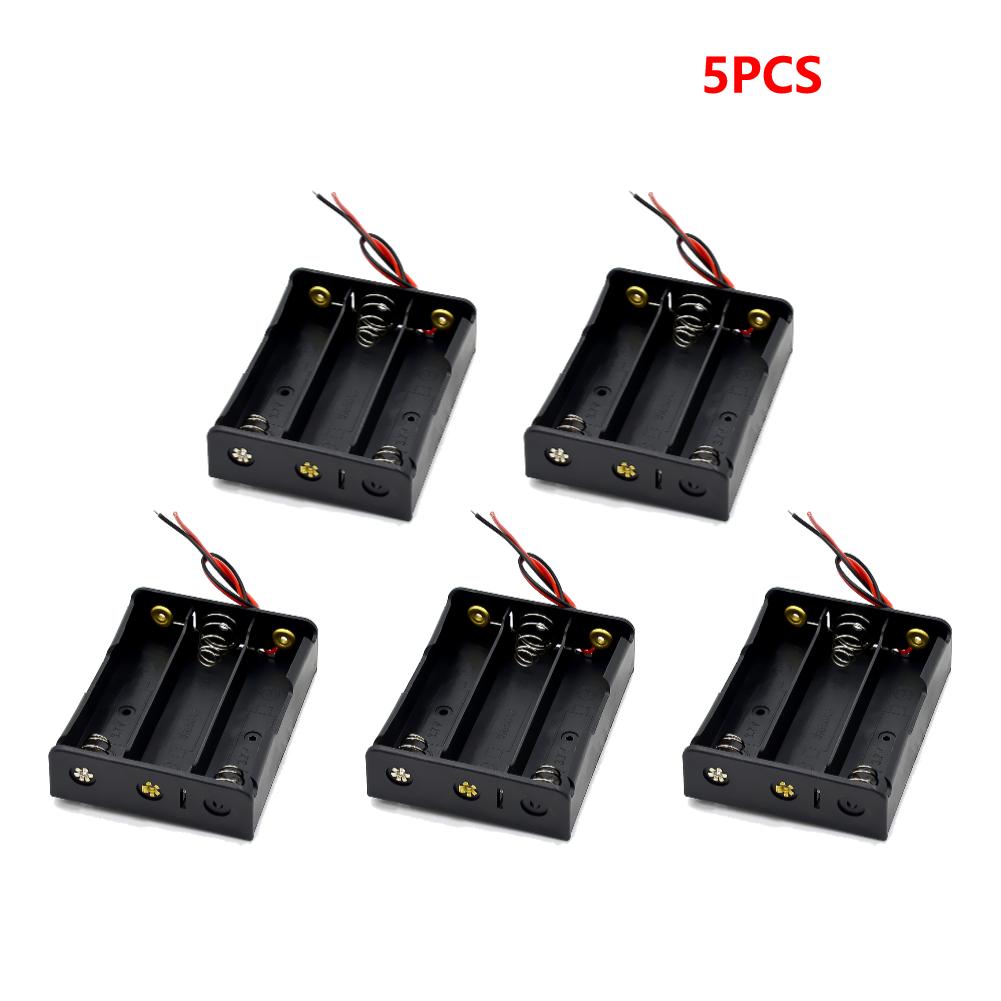 10/5/1PCS 1 2 3 4 Slot 18650 Battery Holder Power Bank with Wire Lead Plastic Battery Storage Box Case for 18650 3.7V Battery