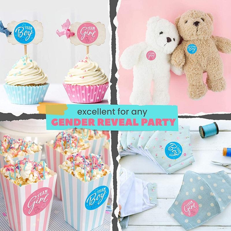 60/120 Stück Team Boy Team Girl Aufkleber Junge oder Mädchen Aufkleber für Gender Reveal Party Dekoration Baby Shower Supplies Geschenkbox Etikett