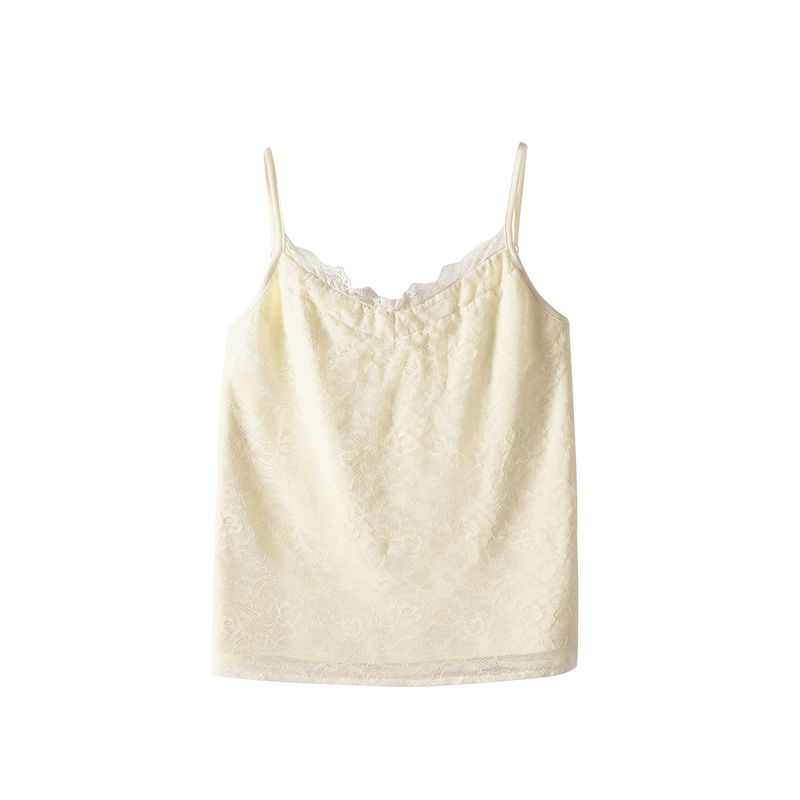 Plus size women clothing [French style Lace Sling] Chubby Girl Summer V-neck Fairy 100.00kg Slimming Vest Top