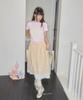 Syakili Bono Pocket Gingham Skirt (Cream)