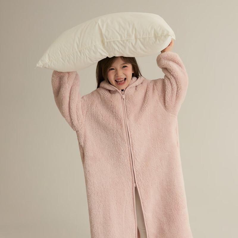 Kids' Hooded Double-Fleece Warm Robe