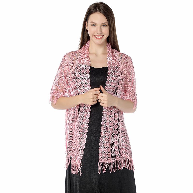 Luxury Sequin Embroidery Shawl with Fringe - Perfect for Brides, Bridesmaids, Weddings, and Evening Gowns