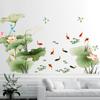 Pvc Lotus Carp Flying Bird Wall  Stickers Chinese Style Vinyl Wall Self-adhesive Wallpaper Bedroom