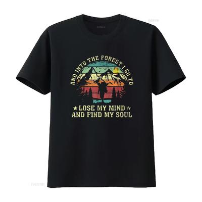 Into The Forest I Go To Lose My Mind And Find S Comfortable Fashionable Graphic Tees for Women Vintage Washed Slightly Unisex