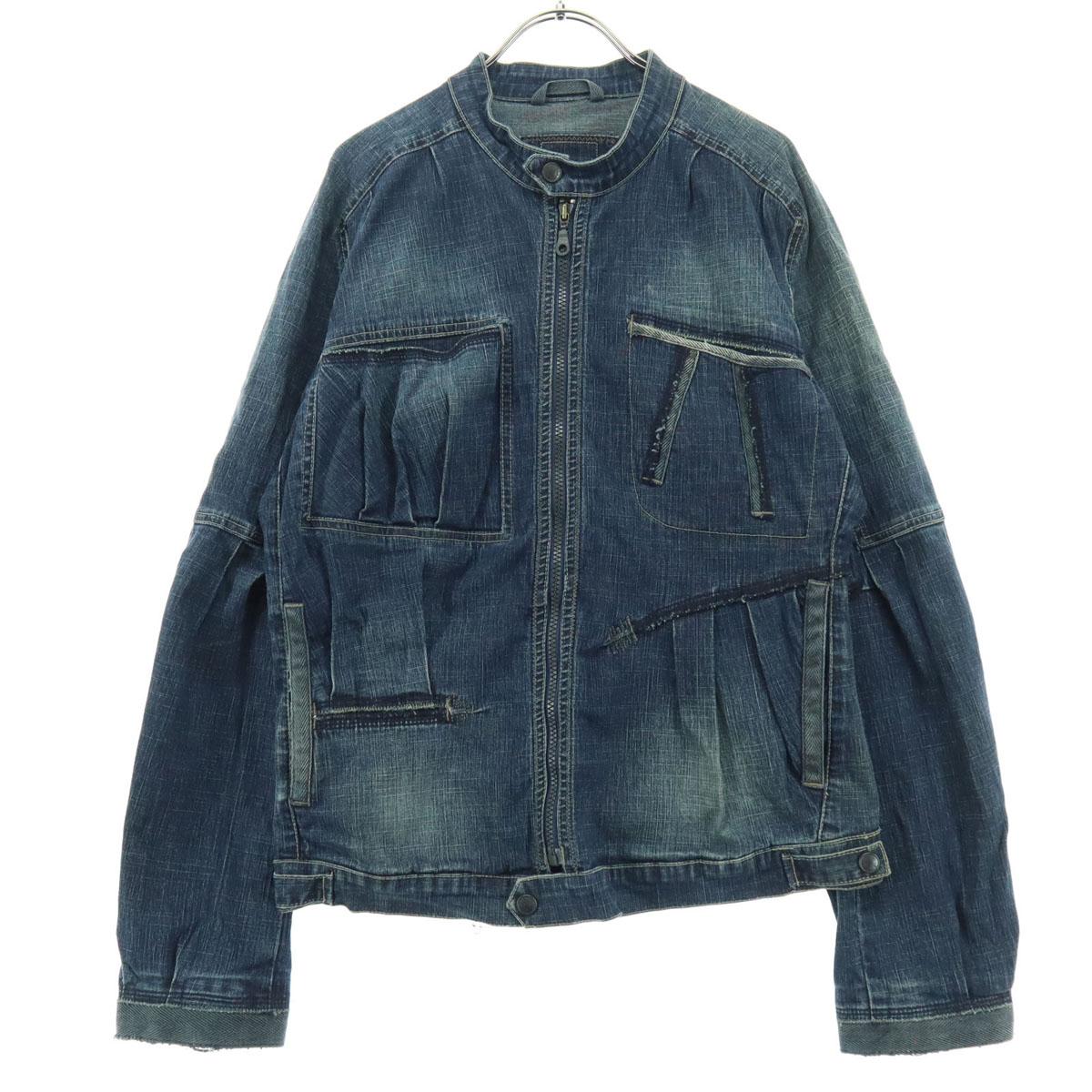 

MARITHE + FRANCOIS GIRBAUD Джинсовая куртка с длинным рукавом M синяя на молнии Мужская Б/у