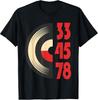 Retro Vinyl Record Collector T-Shirt - 33, 45, 78 RPM Design