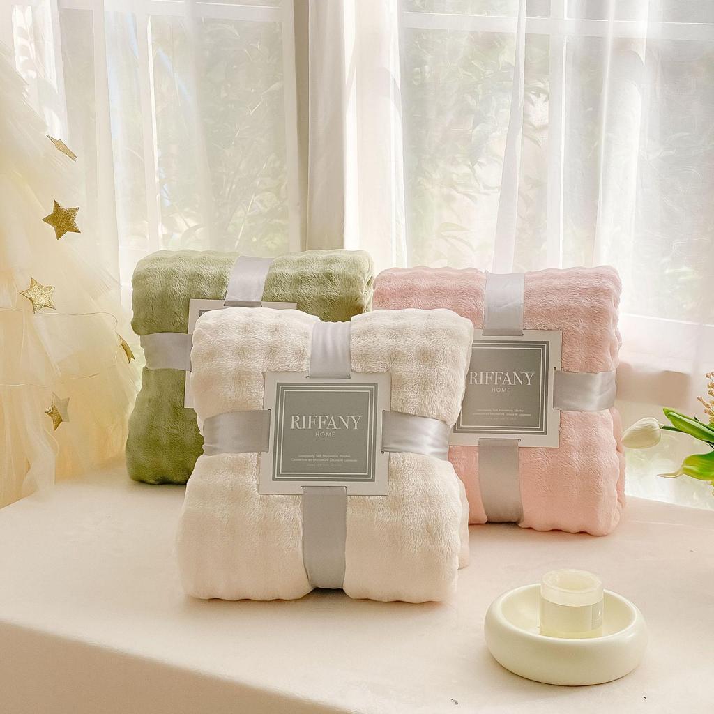 Double-Sided Winter Coral Fleece Flannel Blanket