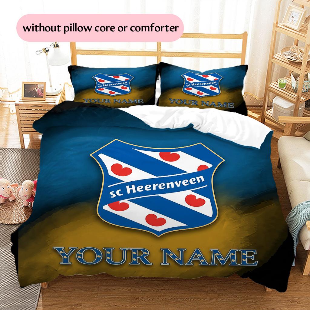 Custom Name SC Heerenveen2 Pattern Bedding Quilt Set  Home Decoration  Gift (1 * Duvet Cover + 2 * Pillowcase  Without Core)