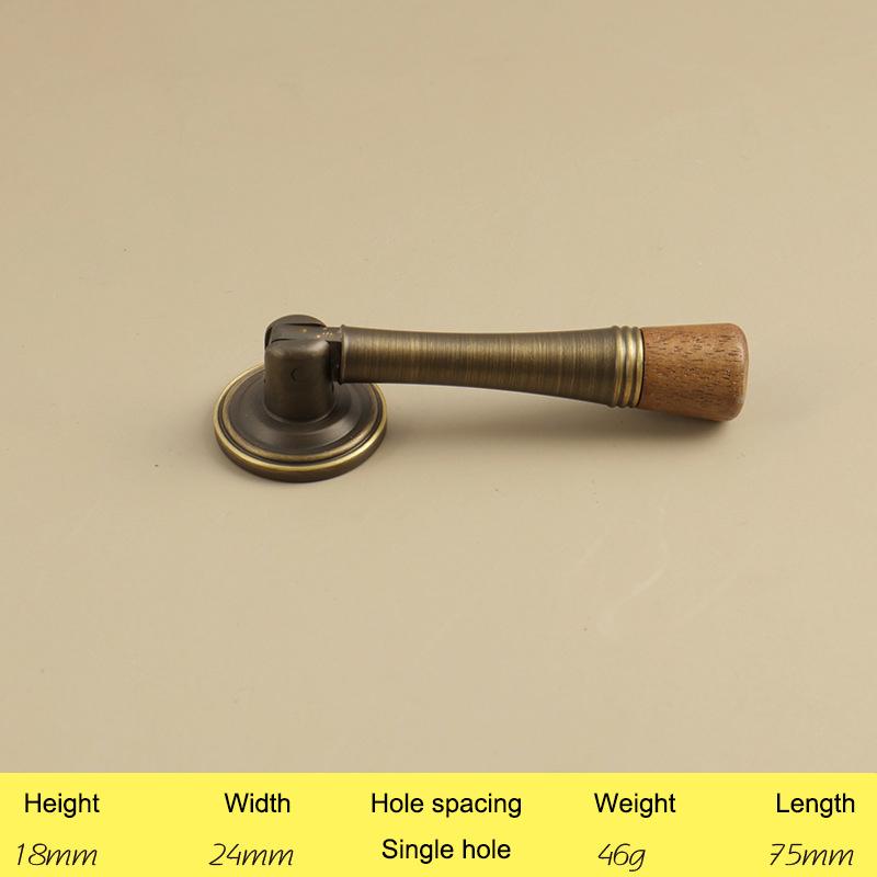 Vintage Look Nordic Cabinet Door Handle in Walnut and Brass for Clothing Storage