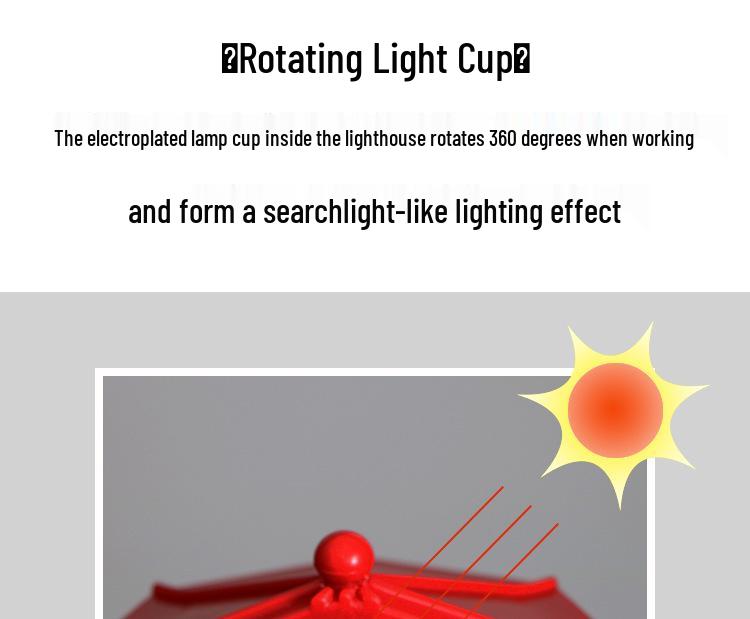 Solar Rotating Lighthouse Resin Garden Ornament
