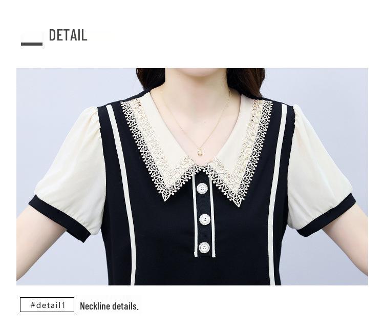 Chic Chiffon Short-Sleeve Top & Long Pants Plus Size Women's High-End Summer Suit