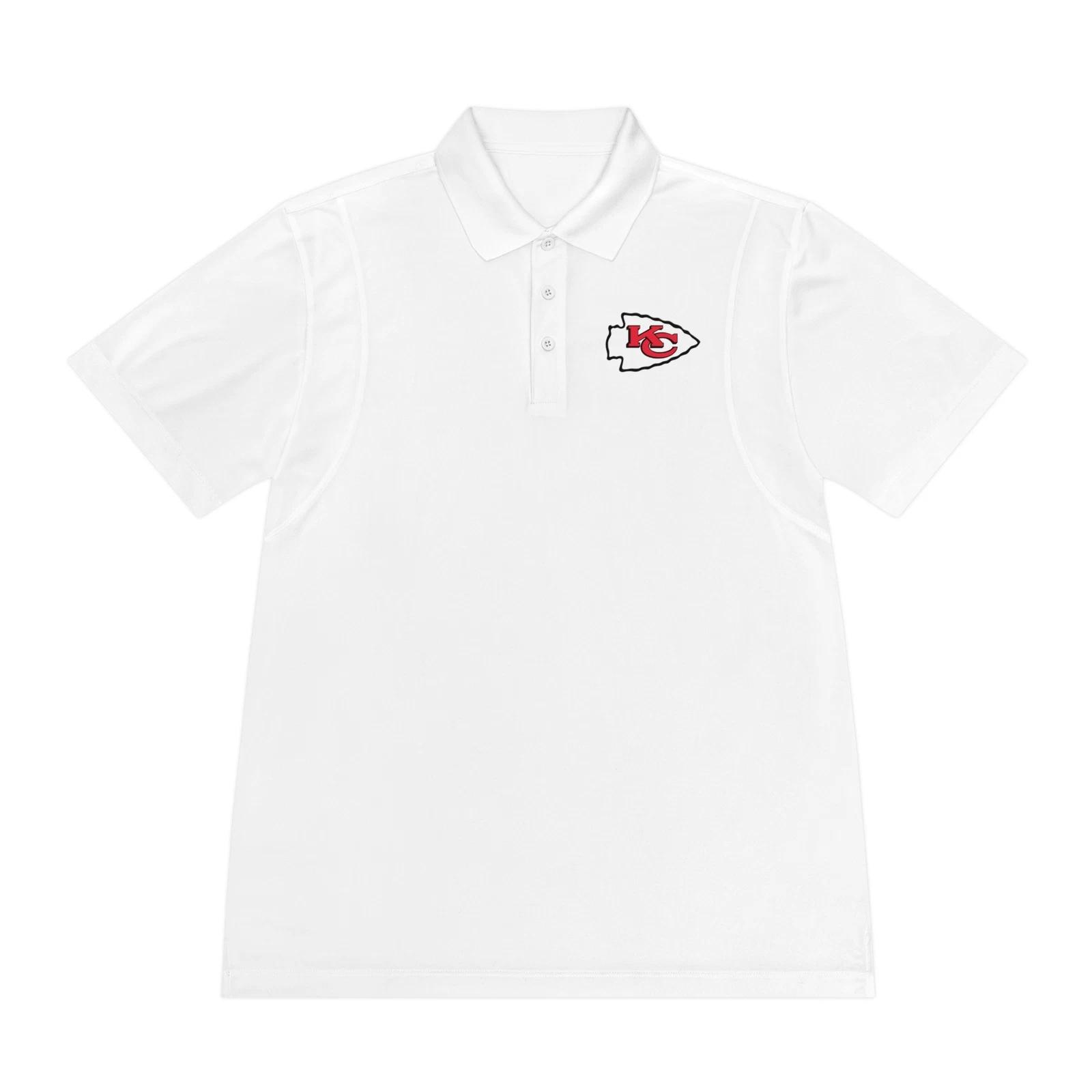 Kansas City Chiefs Golf Polo Shirt Gameday Wear Red & White Men s Polo Tee, XL