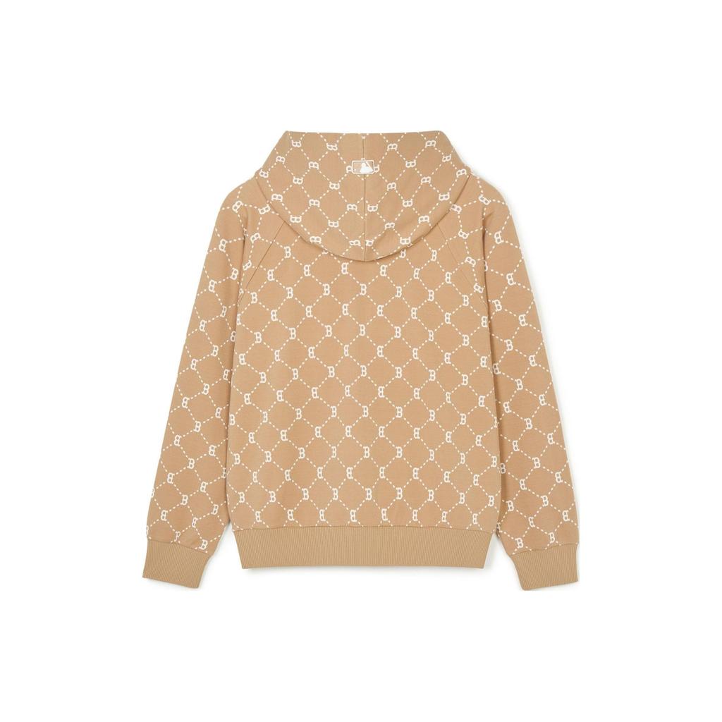 MLB American Vintage Diamond Print Hooded Zip Jacket Unisex jackets Light-Camel 3ATRM0341-43CAL
