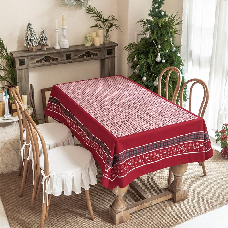 Novoroční dárek Vánoční série Vodotěsný Běžný ubrus na stůl Zesílený Obdélníkový Ubrus na jídelní stůl Ubrus na konferenční stolek