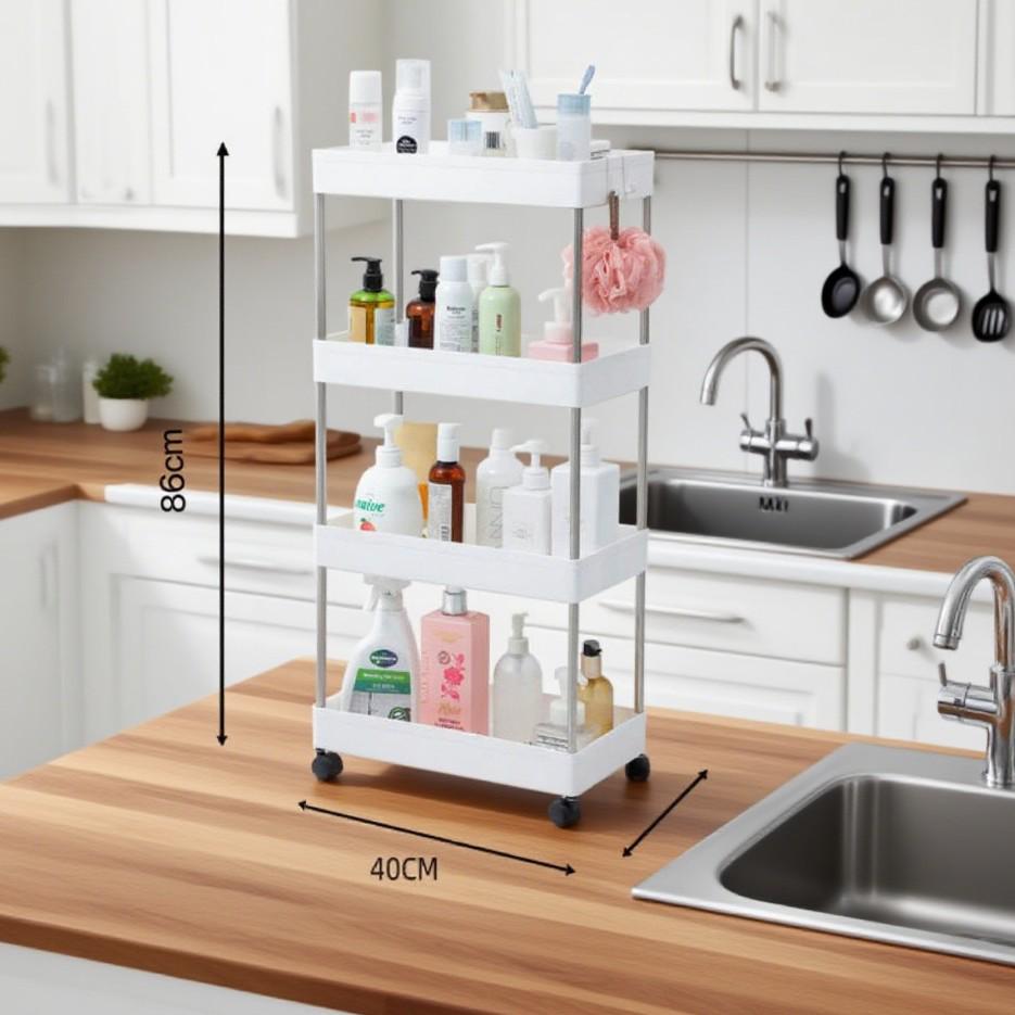 Portable Multi-Layer Bathroom & Kitchen Storage Trolley