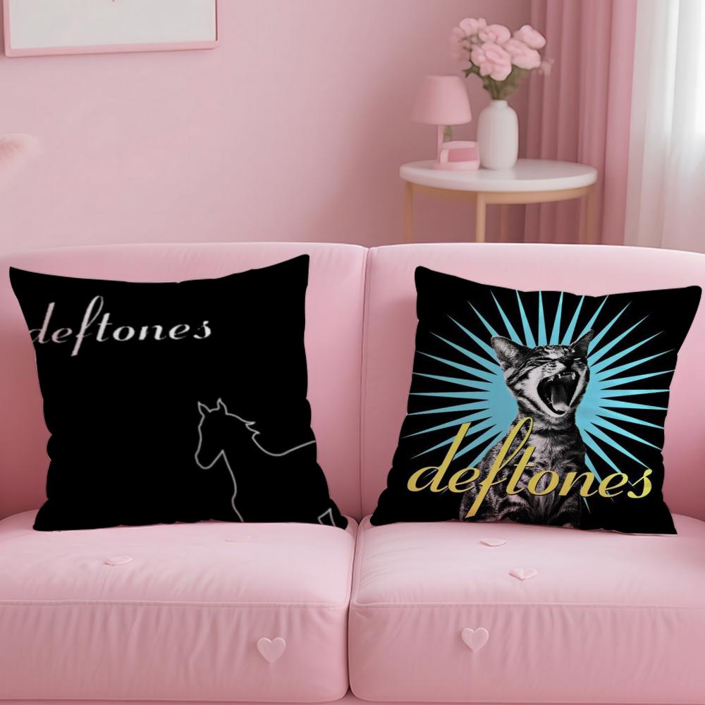 Band D-Deftones Cushion Cover Soft Short Plush Double-Sided Printing Home Decor Machine Washable Pillow Case Gift
