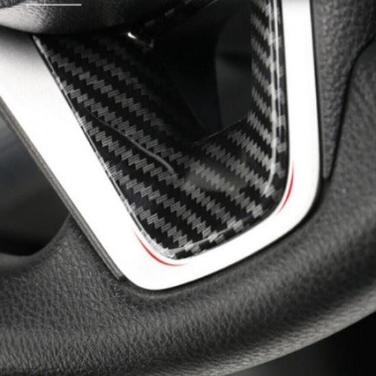 3pcs ABS Carbon Fiber Steering Wheel Trim Fits For Toyota Corolla -