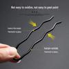 Black U-Shaped Hairpin: 2-Prong Insert Comb for Secure Bun & Ponytail Styling Without Hair Damage