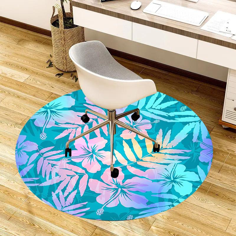 1pc Office Carpet Chair Mats Tropical Floral Pattern Perfect for Decorating Office Chairs, Living Rooms, Or Bedrooms