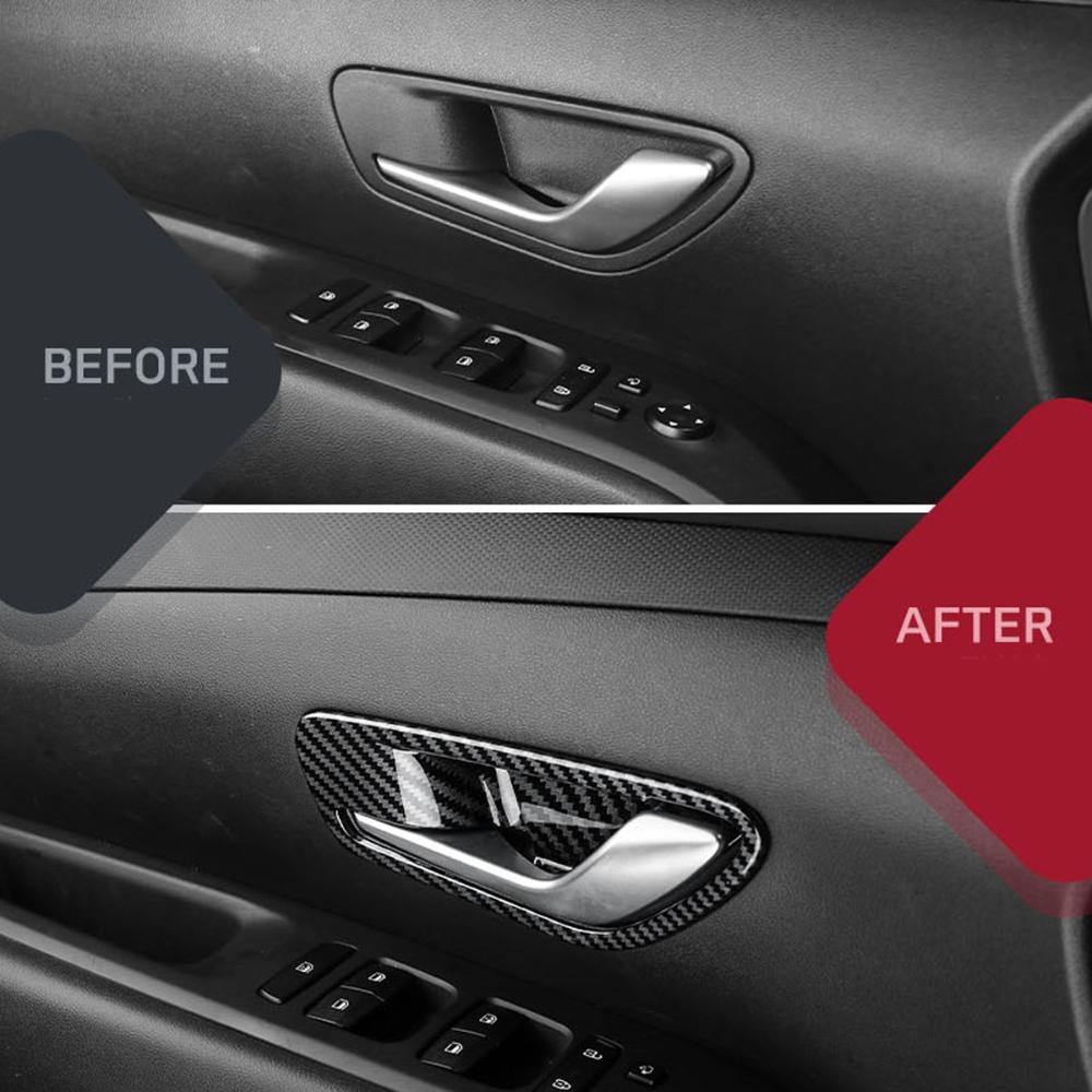 For Hyundai Tucson NX4 2026-2026 Car Tuning Carbon Fiber Inner Door Bowl Handle Frame Cover Interior Accessories