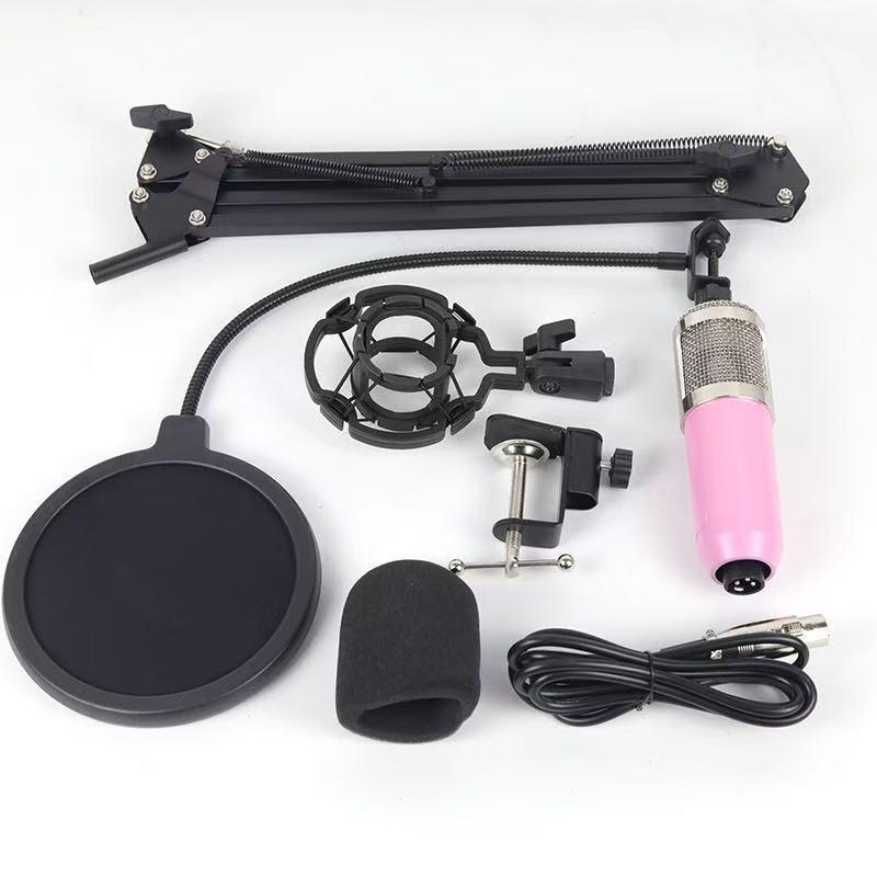 BM800 Kondensatormikrofon Set mit V8 Soundkarte & USB Mikrofonarm für Live-Streaming