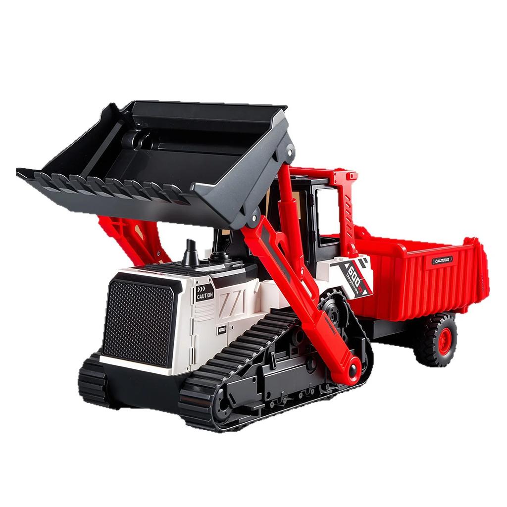 Excavator Forklift Engineering Truck Tractor Model Car Diecast Plastic Double-Head Bulldozer Toy Car Inertial Vehicle Boy Toy