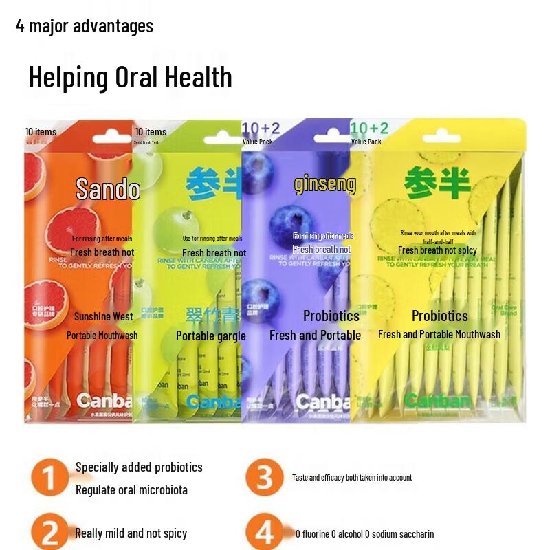 Semi-Half Probiotic Fresh Mouthwash, Berry Blueberry