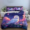 Magical Owl Fantasy Nature Scene Exquisite Three-Piece Bedding Set Gift For Kids And Adults