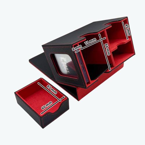 CRAFT CROWN Large PU Leather Deck Box with Window (Orange)