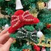 Lamb Wool Bow Hair Clip Barrettes Shark Grab Clip Unique Christmas Plush Hair Claw  Women