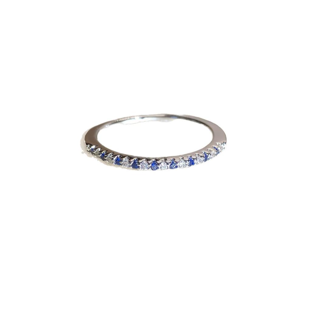 Anello in Oro Rosa con Zaffiri e Diamanti Intarsiati - Stile Europeo & Americano