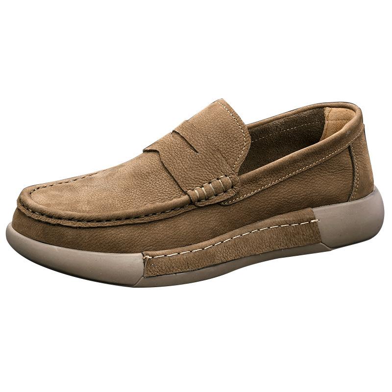 Breathable and Comfortable for Lazy People The Toe Layer Is Made of Cowhide and The British Business Low Top Shoes Are Thick Soled Men's Shoes