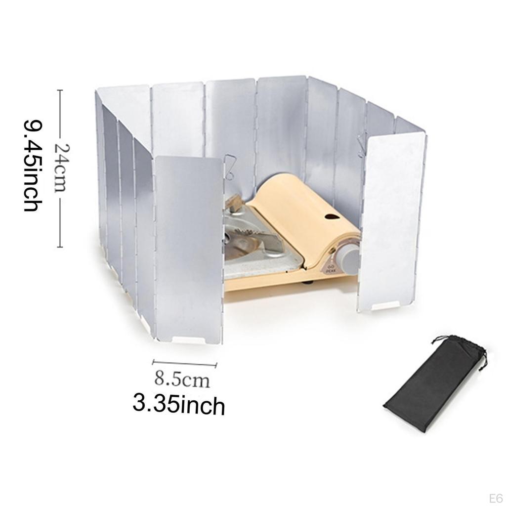 Camping Stove Windscreen Camp Wind Guard Outdoor Windshield Blocker for Hiking
