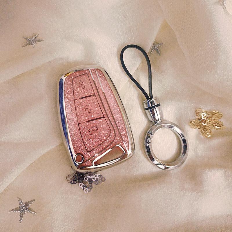 Diamond Pink For Hyundai Grandeur Sedan Genesis G80 Santa Fe Grand Santafe Ix45 Equus Azera Remote Key Case Cover Accessories