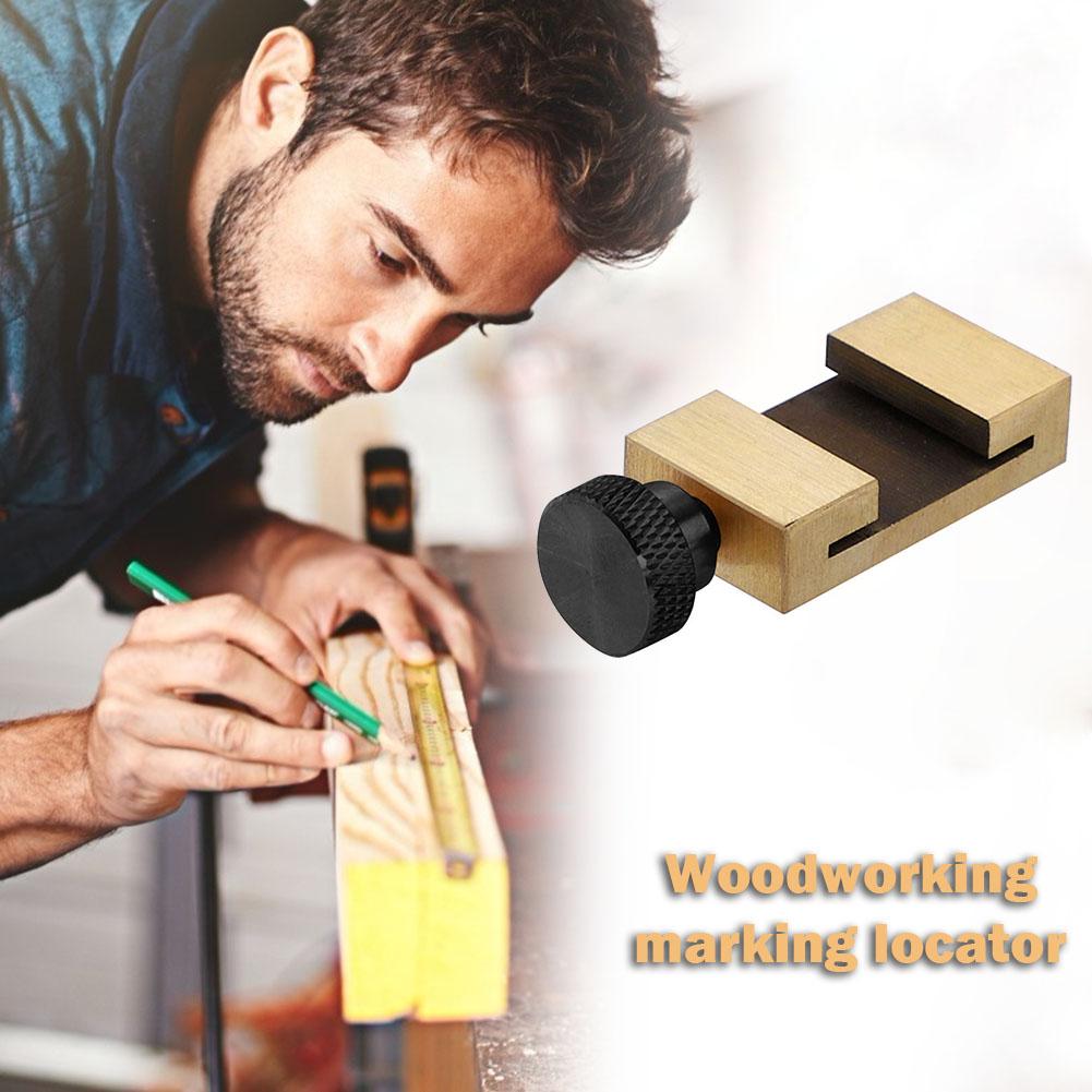 Brass Line Locator DIY Measuring Tools Ruler Limiter High Precise Steel Ruler Positioning Block Adjustable for Carpentry Scriber