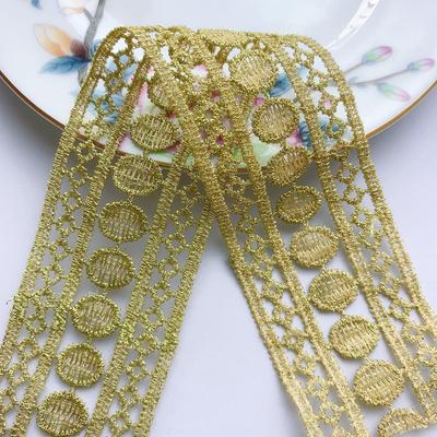 5m/16.4ft Lace Gold Curtain Trim Ribbon HanMade DIY Sewing Centipede Accessory Wedding Craft Clothes Party Home Decoration Ties Big Wide 4.5cm/1.77in