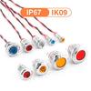 KILIGEN 5pcs 12mm AC/DC 12-24V LED Metal Indicator Lights Waterproof Signal Lamp Pilot Dash Directional with Wire (Blue)
