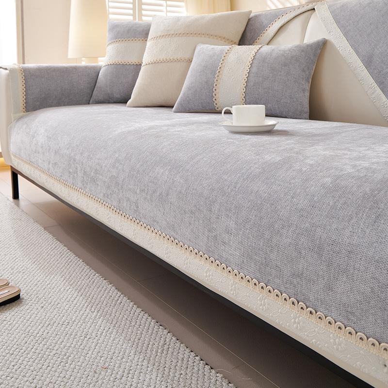 

Чехол для дивана из кружева шениллового цвета, универсальный, нескользящий, новый, защитные коврики для дивана, украшение для гостиной, подушка для дивана 30x50cm pillowcase серый