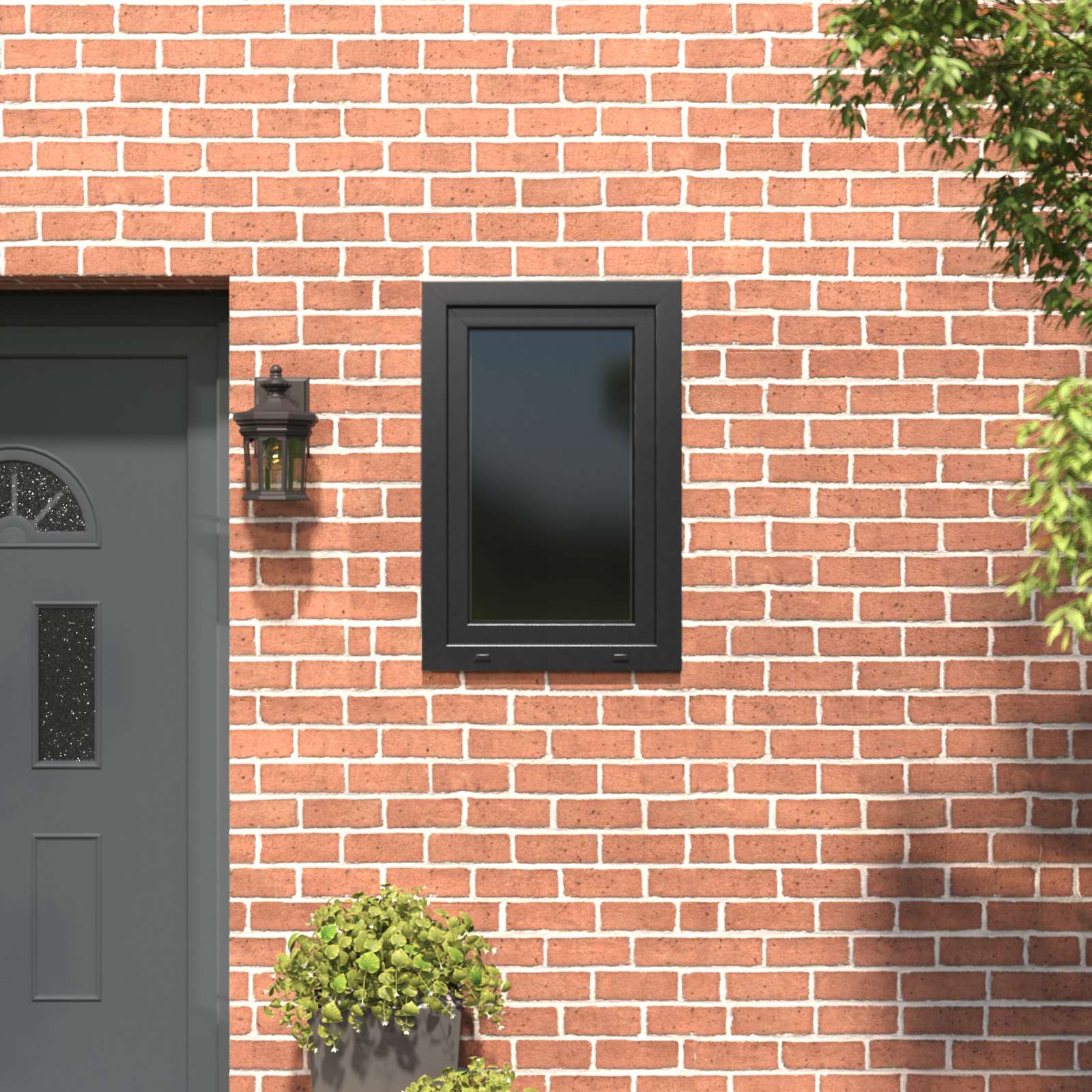 Kellerfenster RISOR 60 x 80 cm PVC und Glas Anthrazit