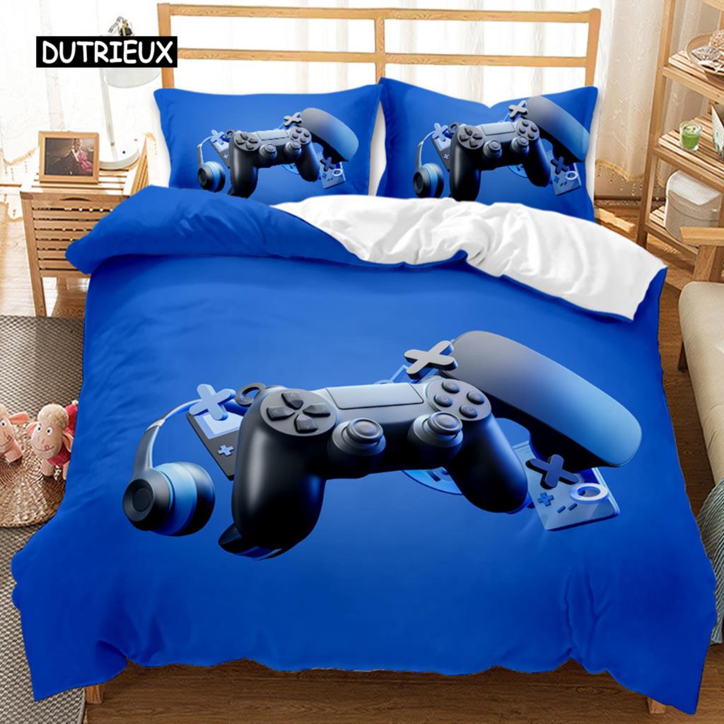 

Комплект постельного белья для геймпада, гарнитура для геймпада, комплект постельного белья для мальчиков и подростков, двуспальное постельное белье, чехол из полиэстера, размер Queen King 140x200cm 3pcs