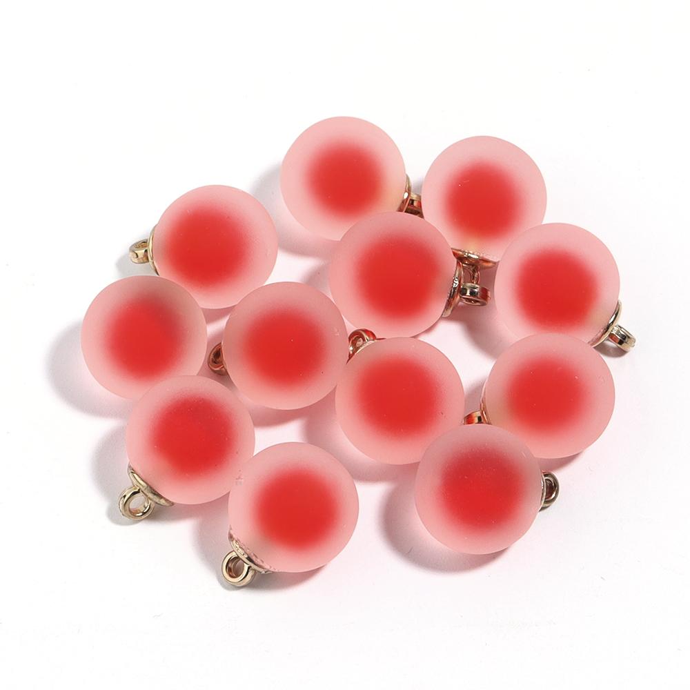10Pcs Acrylic Frosted Colorful Heart Charms Round Charms For Jewelry Making DIY Bracelet Necklace Earrings Pendants Accessories