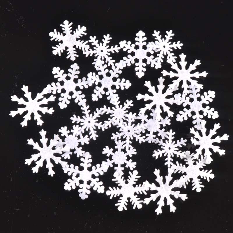 Mini Non-Woven Snowflake Christmas Decor with Silk Flower - No Back Adhesive