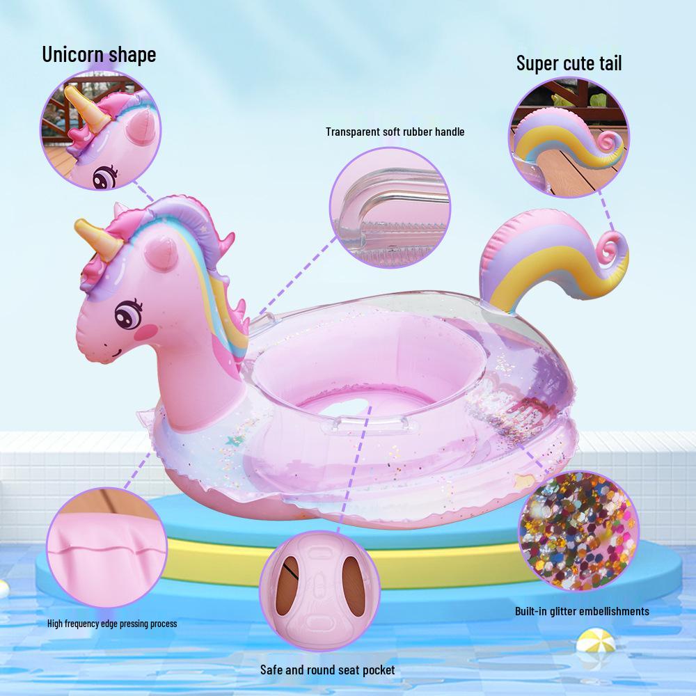 Rainbow Unicorn Inflatable Baby and Toddler Swim Ring