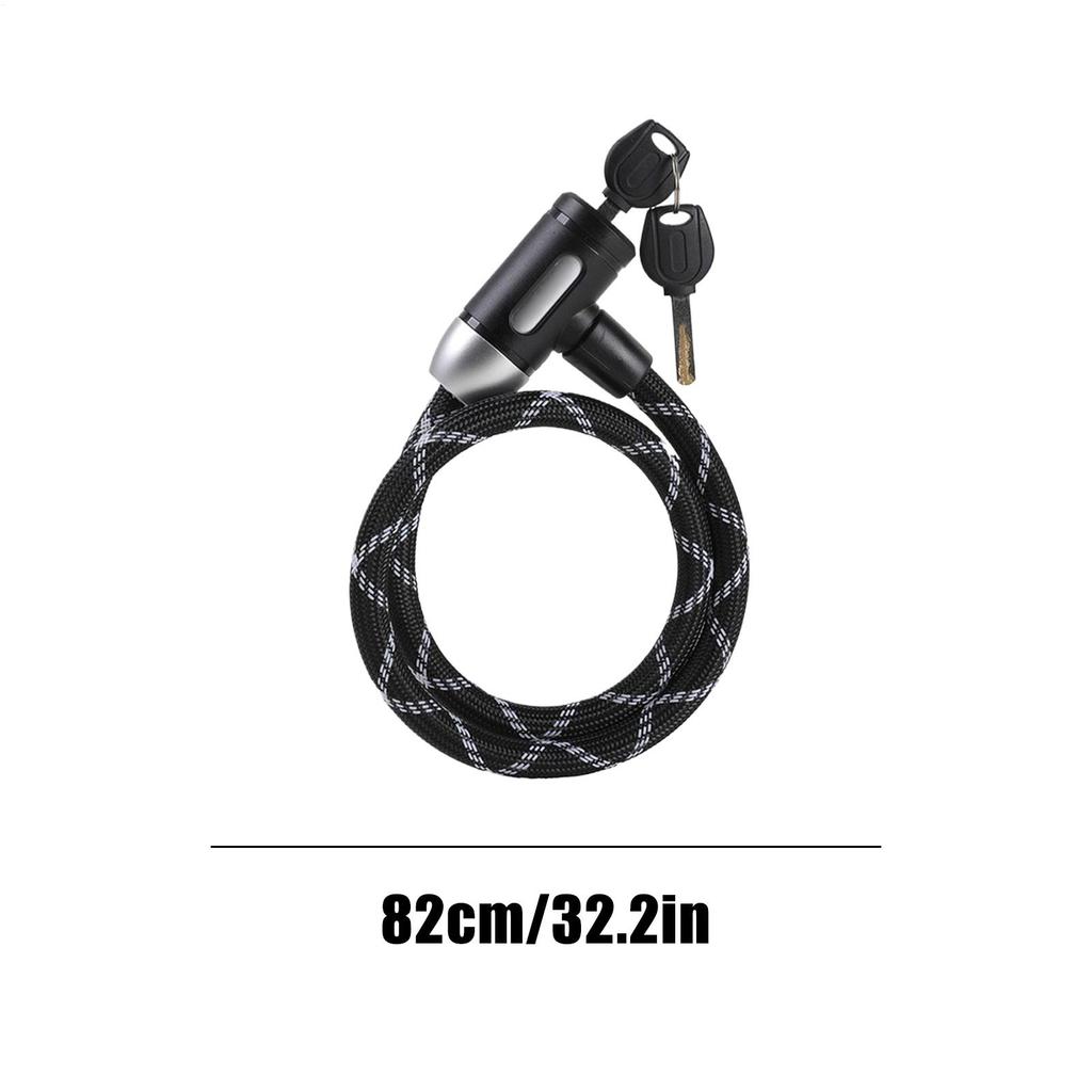 Cable Lock For Bicycle Cut-Resistant Anti-Theft Steel Cable Bike Nylon Lock For Mountain Cycling Road Riding City Touring